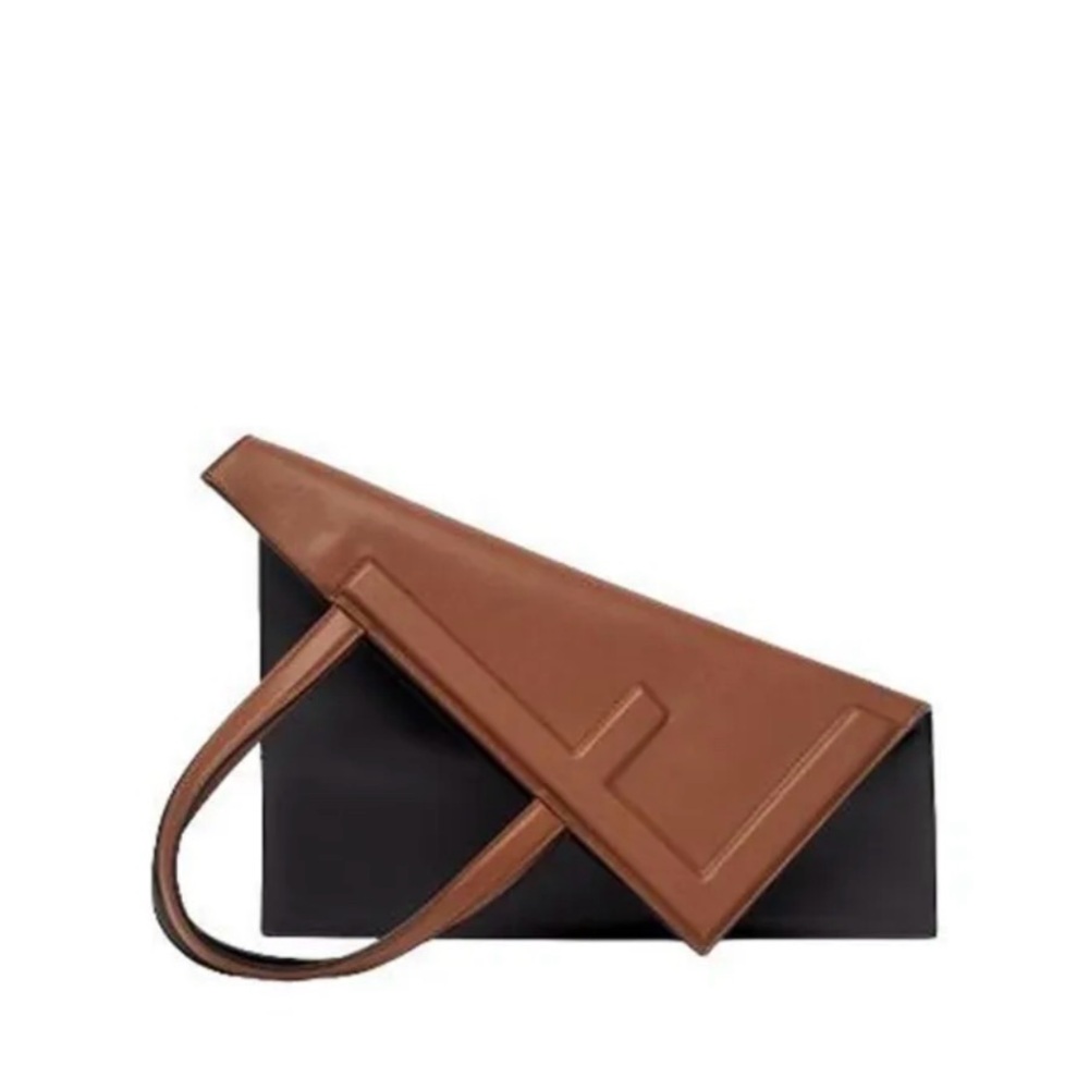 Fendi Tan/black Leather Tote with Top Handles - Picture 3 of 6